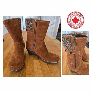 NWOT Tan Suede Winter Boot"Made in Canada"
